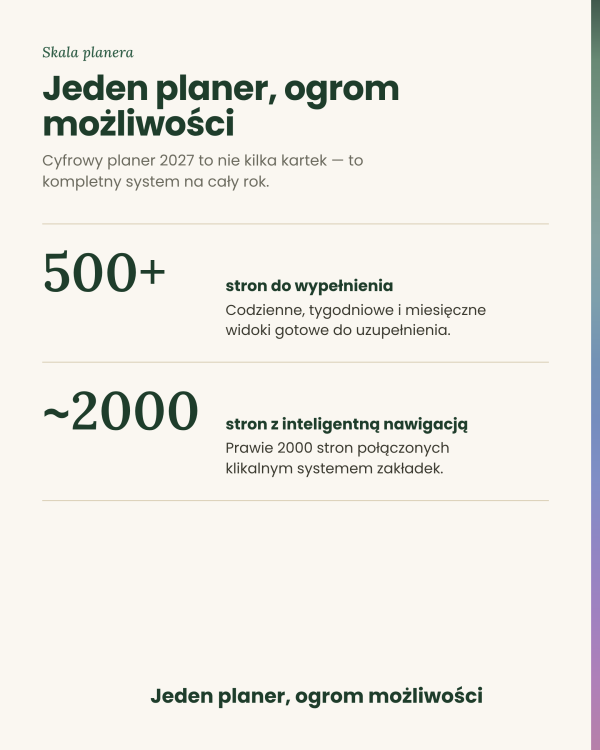 Cyfrowy Kalendarz 2027 / PDF do druku - Rozkwit – podgląd strony planera 4