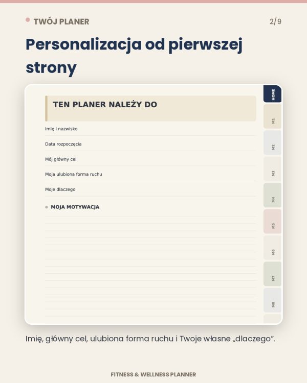 Planer Fitness I Wellness -Planer Siły i Energii – podgląd strony planera 5