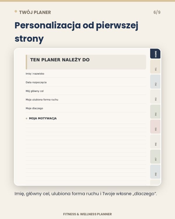 Planer Fitness I Wellness - Planer Zdrowej Równowagi – podgląd strony planera 6