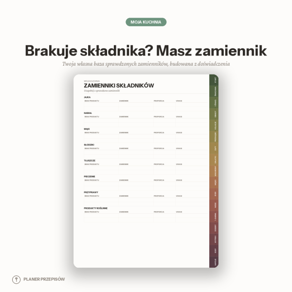 Planer Kulinarny - Moje Przepisy – podgląd strony planera 2