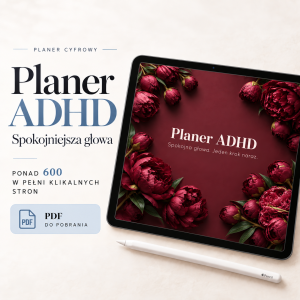 Cyfrowy Planer ADHD (wersja pozioma) Różowa