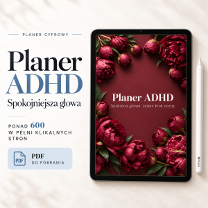 Cyfrowy Planer ADHD (wersja pionowa) Różowa